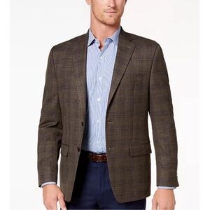 Lauren Ralph Lauren Men's Brown Plaid Blazer Jacket
